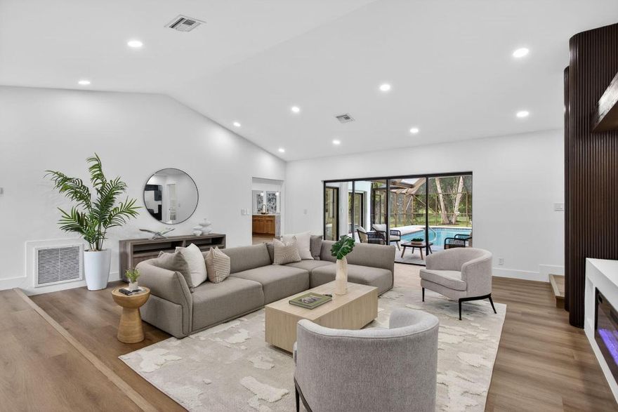 Fully Renovated 5BR/3BA Pool Home on an Oversized Lot in Pine Ridge!
Move-in-ready home in the highly desirable Pine Ridge community of Coral Springs. Featuring 5 bedrooms, 3 full bathrooms, and a split floor plan ideal for privacy and everyday living. The open, elegant kitchen offers an oversized island with Taj Mahal quartzite countertops, custom cabinetry, designer lighting, and brand-new stainless steel appliances—perfect for gatherings and entertaining. Bright living spaces lead to a private pool and a lush tropical backyard with mature fruit trees. Located on a quiet cul-de-sac with a newer roof (2018), accordion shutters, and close to top-rated schools, parks, shopping, and dining.

Schedule your showing today! Located at the end of a quiet cul-de-sac, the home sits on an oversized lot with a private pool and a tropical backyard filled with mature fruit trees including coconut, mango, papaya, guava, June plum, breadfruit, breadnut, and tamarind. 

Home is professionally staged; furniture is not included in the sale.