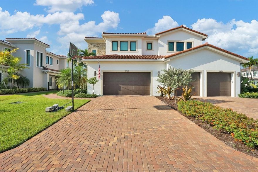 Luxurious Hawthorne Coach Home Located in the Elegant Gated Community of The Preserve of Emerald Hills. This Spectacular Home is Spacious and Bright and Has Been Extensively Upgraded With 30" Porcelain Tiles, Expanded Gourmet Kitchen That Features Mia Cucina Cabinetry, Caesarstone Countertops, 48" Sub-Zero Fridge, Dual 28" Moen Sinks and Two Dishwashers, Bosch Gas Cooktop, Hood, Wall Oven and Microwave. Walk-in Pantry and Extensive Shelving Under the Staircase. All Bedrooms are En-suite. Ceramic Tiled Garage Floor, Volume Ceilings, Impact Windows, Two Zone A/C, Beautiful Stone Tiled Patio. See Bkr Remarks For Exclusions. The Community Features 24 Hr Guard Gate, Community Pool, Gym, Party Room and is Located Close To I95, Fll Airport and Houses of Worship, Schools and Shopping.