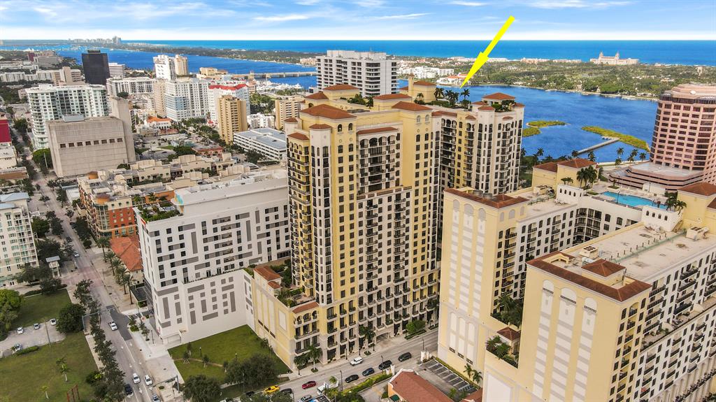 Gorgeous one bedroom in one of the best rated buildings downtown WPB, large ceramic tiles, open floor concept, with tall ceilings. Enjoy partial water views from your two balcony's one in living room, one in bedroom. The full-service building offers 24hr security, concierge, valet, rooftop pool with 360-degree city views, hot tub, sauna, steam room, outdoor kitchen, indoor and outdoor movie theaters, club room, lanai courtyard, fitness center, dog area, and more. All corridors are being refreshed with new carpeting, millwork, and painting.