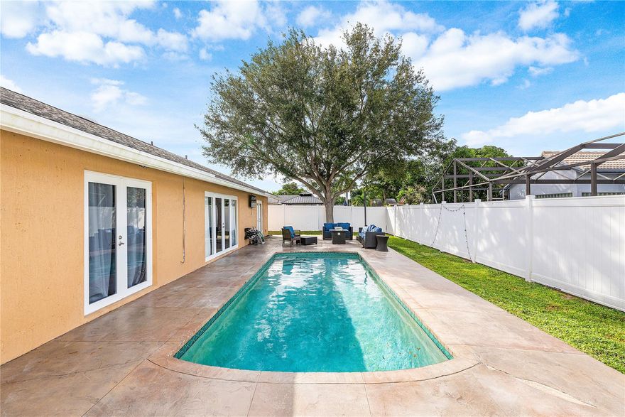 Discover comfort, style, and convenience in this 3-bedroom/2-bathroom home located in the sought-after West Boca Estates community. This inviting residence offers an open and functional layout, perfect for everyday living and entertaining. The spacious living areas flow seamlessly to the private backyard, complete with a inground pool and fully fenced to keep children and pets safe.  The home features impact windows and shingle roof installed in 2007. Perfectly positioned east of 441, this property provides easy access to Uptown Boca, shopping, dining, and entertainment. Zoned for A-rated schools! Whether you’re looking for a primary residence, seasonal retreat or renal property, this home blends comfort, convenience, and value in one of Boca Raton’s most desirable neighborhoods.