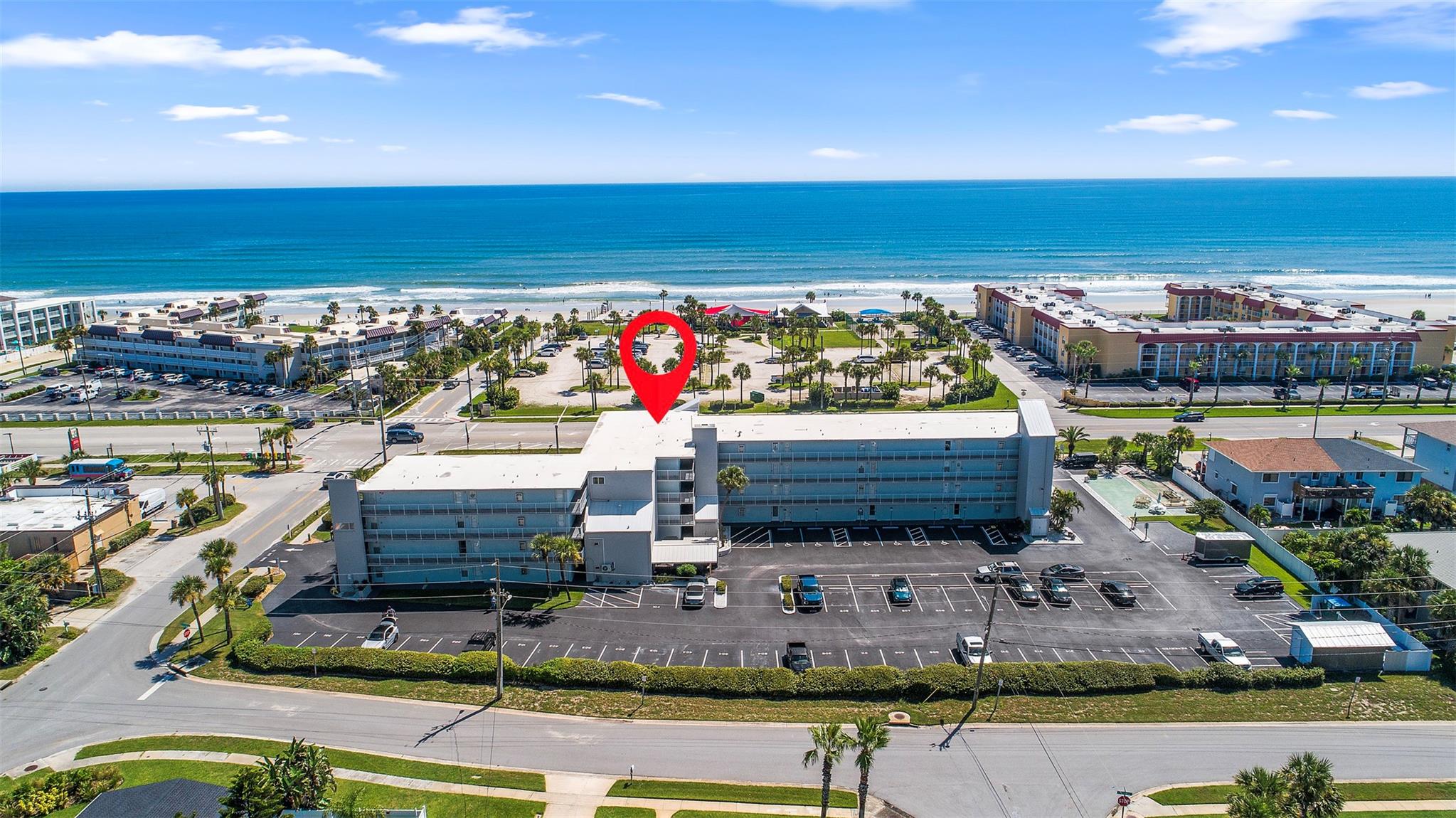 Welcome to this stunning fully renovated studio condo in Mariner's Cove, offering breathtaking beach and pool views right from your private balcony. This beautifully updated unit features new luxury vinyl plank flooring throughout, a brand new central AC, and a new refrigerator. The kitchen and bathroom are enhanced with extra-thick quartz countertops, and the condo comes fully furnished, including a Sleep Number bed for ultimate comfort. Located in a recently remodeled building with fresh paint, new balconies, and elegant pavers surrounding the pool, the complex is impeccably maintained. Short term rentals are allowed, and owners can bring their pets. With abundant natural light and panoramic ocean views, this beauty won't last long!
