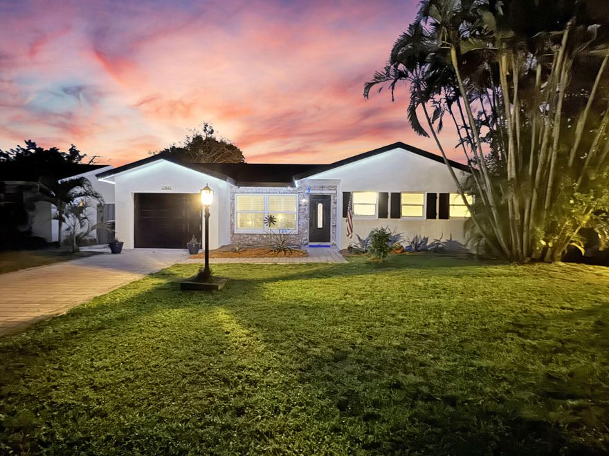 Move-in ready NO HOA & LOADED WITH UPDATES! Featuring plantation shutters,impact windows/sliders/double pane(transferable lifetime warranty),granite counter tops,new GE appliances/wsh/dryer, glass tile backsplash,farmers sink,metal pull out draws,custom pantry. Guest bath has granite and tumbled marble/primary bath has frameless shower,marble floors,& quartz counters, walk in closet. Paver driveway,Fortune Stone patio, fully fenced,R30 insulation, well maintained A/C & roof, alarm system,new garage door opener, just painted interior/exterior,impact garage door,new side door in garage,sprinklers on a well w/NO staining from well water- enjoy low water bills! FRUIT TREES: pinapples,coffee,aloe,cherry,coconut, banana,PLUS side garden. No restrictions, pet friendly, all ages and great schools!