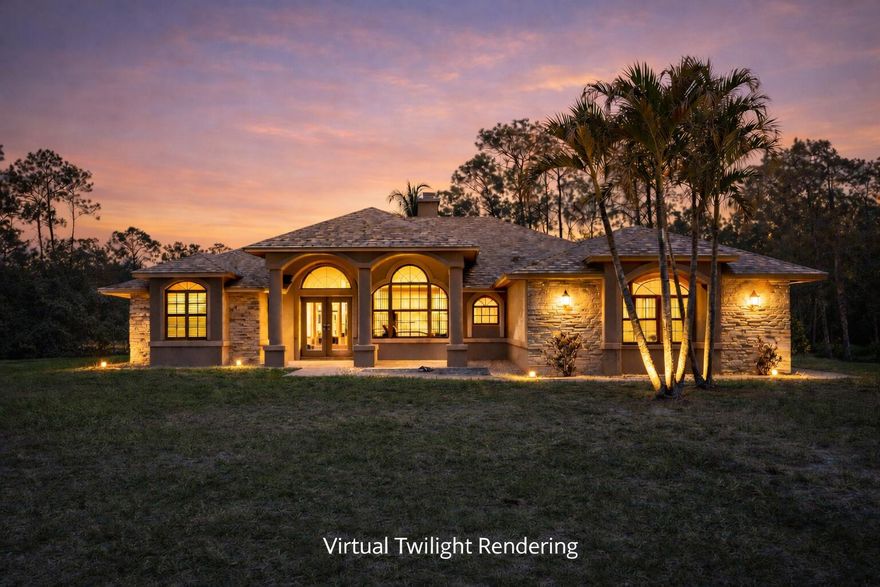 Rare find in the quiet north section of The Acreage — Original owner since 2002. 3BR/2BA masonry home on 1.15 acres with over an acre of your own land, no HOA, a fully fenced yard, and room for the boat, the RV, the dogs, and the garden. Thoughtful split floor plan puts the primary suite on its own side for real privacy. Brand-new 2025 roof, complete hurricane protection, and a pre-listing inspection that came back in exceptional condition — meticulously maintained — no deferred maintenance, no surprises, no renegotiation drama. 2,541 SF, attached 2-car garage. Minutes to Avenir Town Center, Publix at Orange Blvd, and Acreage Community Park; Palms West Hospital and PBG Medical Center within 15 minutes. About 30 minutes to downtown West Palm, the beaches, and PBI.