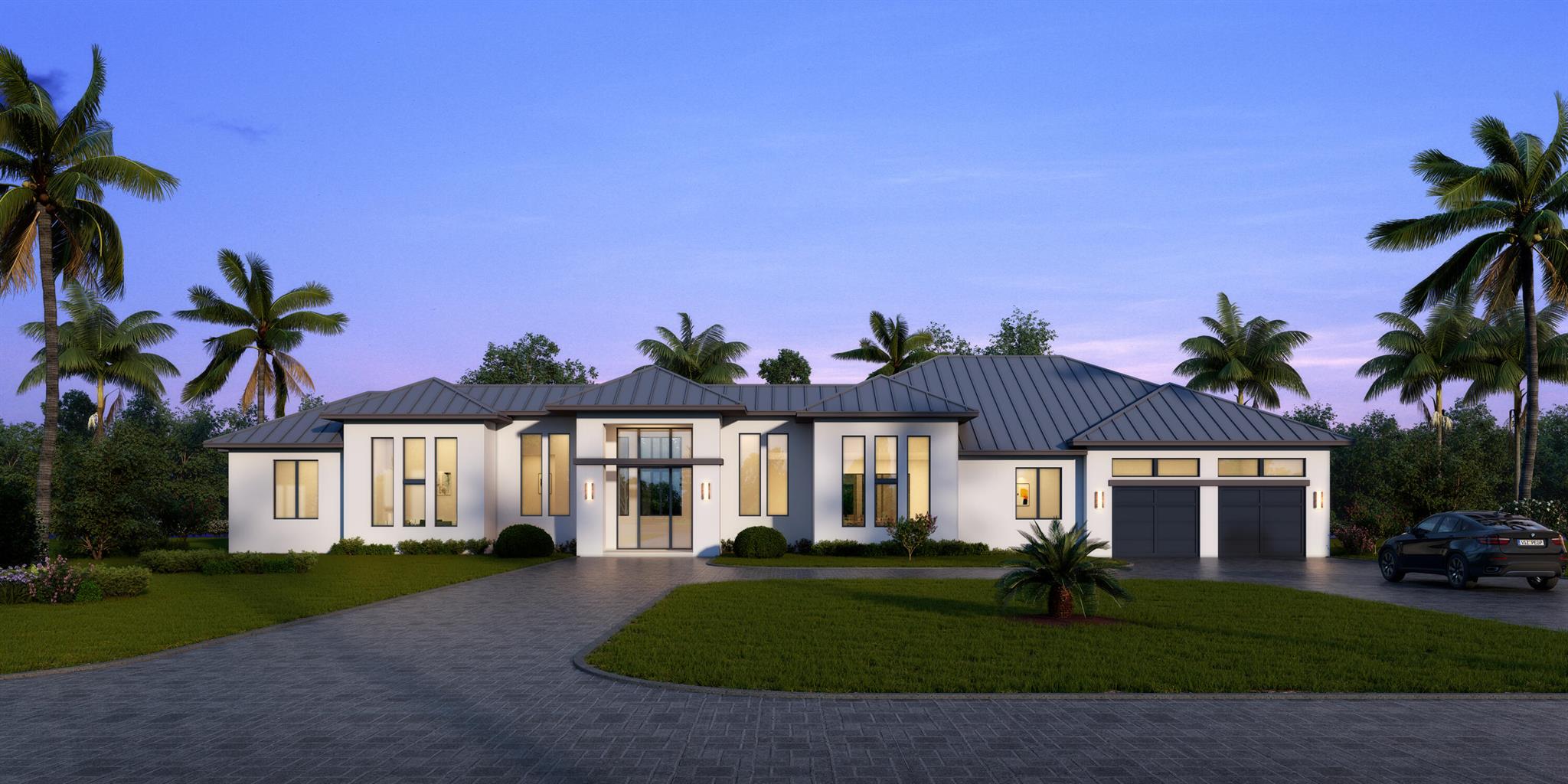 This stunning new estate, located on a double lot in the highly sought-after Blue Cypress neighborhood of Palm Beach Polo Club, offers contemporary luxury at its finest. The home features 4 bedrooms, 5.5 baths, a 2-car garage, and a striking pool and spa. Designed by Soco Interiors, the residence blends serene woods and neutral tones with bold accents for a sophisticated yet inviting atmosphere. The courtyard-style layout ensures privacy, especially for the lavish primary suite in the west wing, complete with dual walk-in closets, a sitting area, and a private patio. Adjacent is a spacious study, which can serve as a fifth bedroom, along with a full cabana bath.