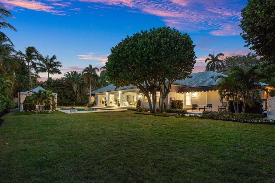 Spectacular Opportunity to acquire a sensational, newly remodeled home located on an oversized cul-de-sac lot in  the sought after community of Gulf Stream. Moments to deeded beach access and the GSS 11 Driftwood Landing affords today's sophisticated buyer the opportunity to enjoy the Florida lifestyle. Designed with a judicious use of space featuring 5,885 TSF this irresistible four bedroom four one half-bath home with hardwood floors throughout opens to reveal floor to ceiling windows and doors which bathe the interiors in natural light. The kitchen, with top of the line appliances and an island for casual dining, opens to a beautiful family room perfect for relaxing family gatherings. Outdoor enthusiasts will delight in a sprawling loggia and a 40+- extra deep heated pool and spa all surrounded by mature trees and lush tropical landscaping. Close to all the shops on Atlantic and pristine beaches.