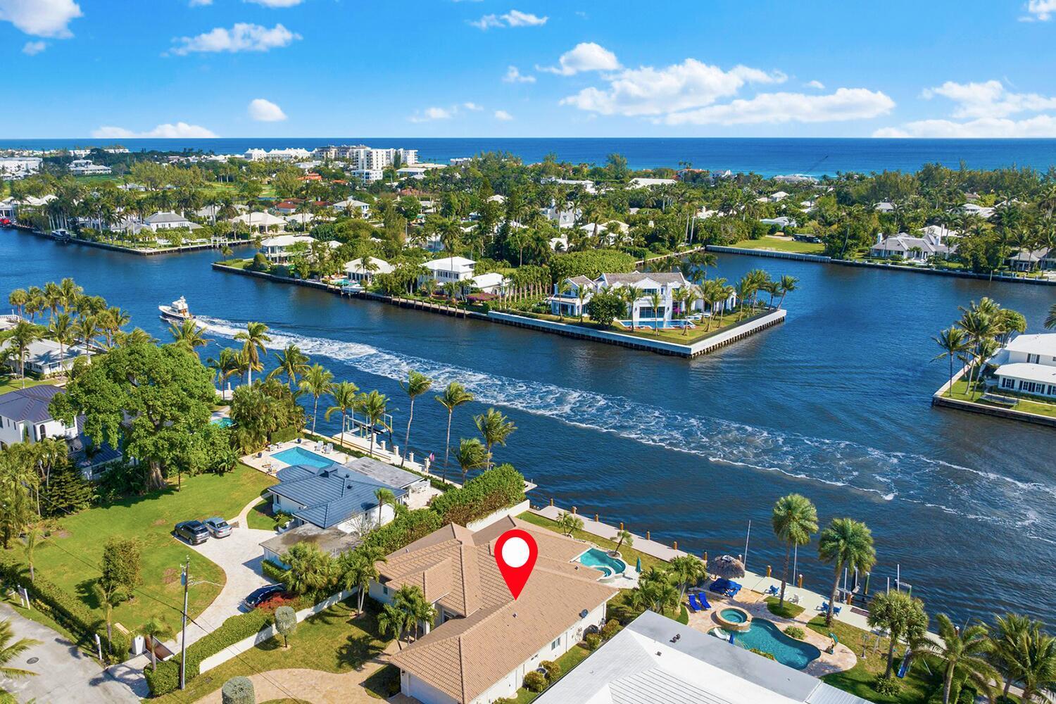 Waterfront Family Getaway in East Delray Beach Florida! This 4BR/3BA furnished vacation home features a private heated pool & spa, 75 ft. fishing dock, and covered patio where everyone can relax together. Fully equipped with off-street parking for 4 cars, it's the ideal spot for family memories. Located in a quiet Tradewinds neighborhood directly on Intercoastal Waterway only 3 miles to the famous Atlantic Ave's top-rated restaurants, shops and beach fun. Pets welcome. A perfect mix of comfort, convenience, and coastal adventure!  AVAILABLE from weekly short-term or monthly long-term rentals discounts available. Located just north of Boca Raton and you can drive to either the West Palm Beach (PBI) or Fort Lauderdale (FLL) airports.  TDT# 000015769, LBTR# 202012785