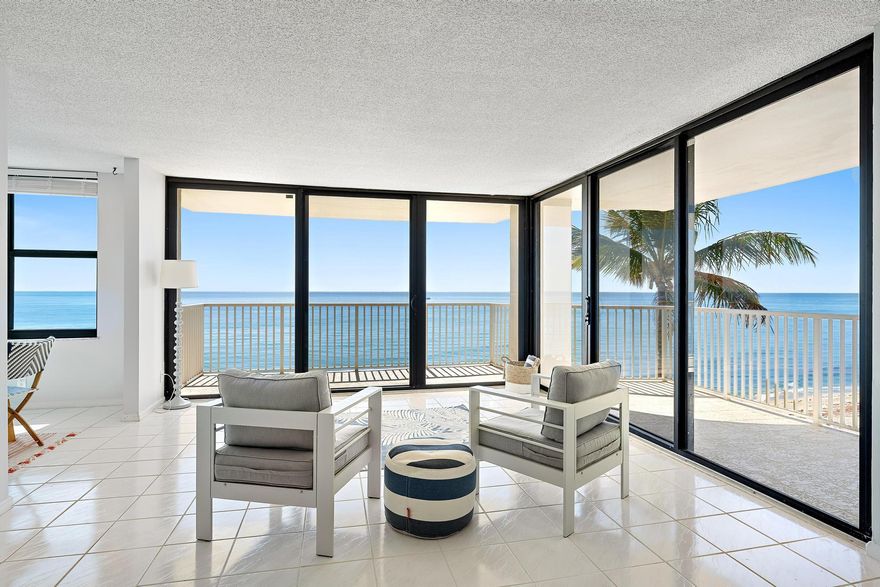 STUNNING! DIRECTLY ON THE OCEAN! Newly upgraded condo on Singer Island. This beautiful 2 BR / 2 BA unit has a breathtaking direct view of the ocean. The upgrades include fresh paint, new flooring in bedrooms, new ceiling fans, new bathroom vanities and new mirrors and lights in primary bathroom. It has one covered carport parking spot and shared free laundry room conveniently located on every floor right outside the unit. Dunes Towers is on the pristine north end of Singer Island. Come and enjoy the outstanding blue waters of The Atlantic Ocean and The Intracoastal Waterway views from the wrap around balconies. Lovely amenities include heated pool with ocean access, resident's clubhouse, fitness room and BBQ picnic area.