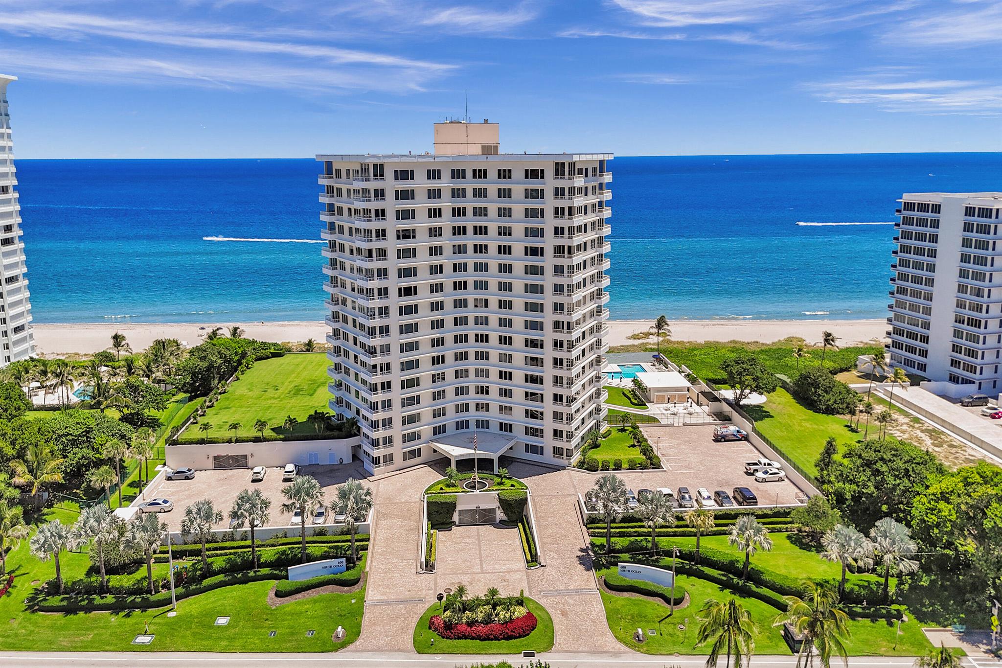 Oceanfront living awaits in this fully furnished 2-bedroom, 2-bath condo at Sabal Shores. From every room, take in spectacular panoramic views of the ocean along with stunning Intracoastal vistas, capturing both sunrise and sunset horizons. The kitchen was redesigned in 2021 by Boca Kitchen & Bath Design, featuring a beautiful open-layout island that serves as both a centerpiece and a gathering space. California closets and a custom Murphy bed, added in 2022, further enhance the balance of elegance and function. Wood and tile flooring flow throughout. An additional storage room provides extra convenience. Sabal Shores offers direct beach access, a resort-style pool deck, outdoor grills, and a modern fitness center, all just steps from the sand.