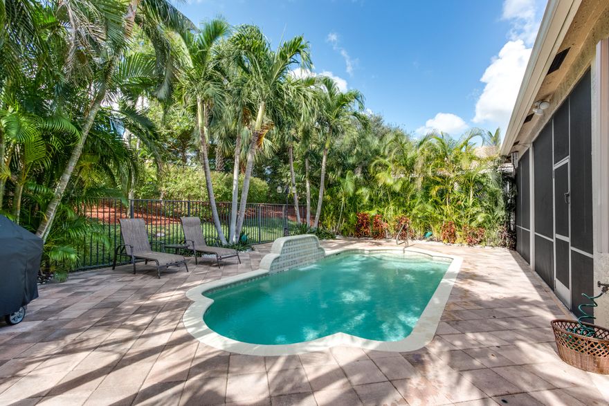 2 Bedroom + Den, 2 bath Victoria model features a heated pool with extensive landscaping and a private patio. Tons of upgrades include 18 x18 neutral tile on the diagonal, Granite counter tops, built-in intercom system, crown molding, accordion shutters and more. HOA Fee includes lawn care, alarm monitoring, phone, cable and internet. Please call for full list of upgrades.