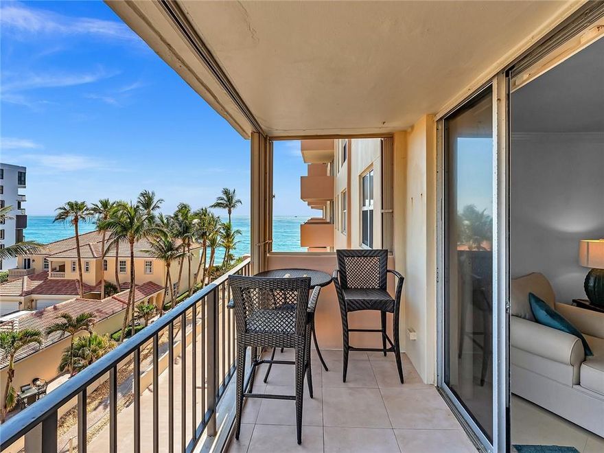 Beautifully renovated 2/2 condo on Hillsboro Mile with open kitchen and tile throughout.  READ THIS: ALL NEW IMPACT DOORS AND SLIDERS CURRENTLY ON ORDER.  Step out on the gorgeous balcony with views of the ocean and intracoastal. Maint fees include HIGH SPEED INTERNET, cable w/ HBO, FULLY FUNDED RESERVE, water, trash & sewer. Opal Towers has 24 MANNED SECURITY, Newly Renovated Lobby, STATE OF THE ART FITNESS CENTER, & BEACHFRONT HEATED POOL. Opal Towers is the perfect location, far enough away from the hustle & bustle, yet CLOSE TO RESTAURANTS, SHOPS, BOARDWALK & PIER