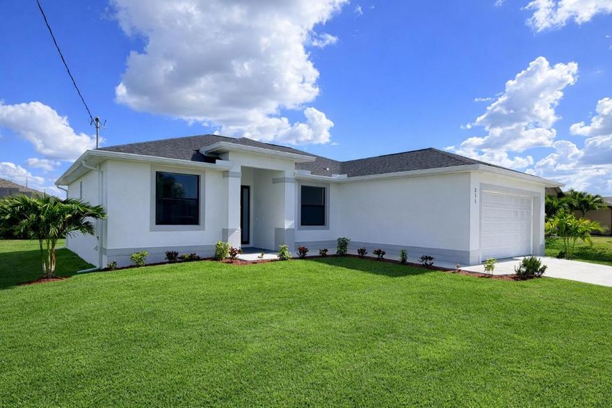 Beautiful 3-bedroom, 2-bath single-family home with a 2-car garage located in NW Cape Coral. This modern residence offers approximately 1,474 square feet of well-designed living space, featuring high ceilings, sleek tile flooring, and an open, functional layout ideal for everyday living and entertaining. The well-appointed kitchen flows seamlessly into the main living areas, while the separate laundry room adds everyday convenience and practicality. Generously sized bedrooms provide comfort and privacy, and the spacious yard offers room to enjoy the Florida lifestyle. Conveniently located near shopping, dining, and major roadways, this home combines contemporary style with functional living in a desirable Cape Coral location. Property is also available for rent.