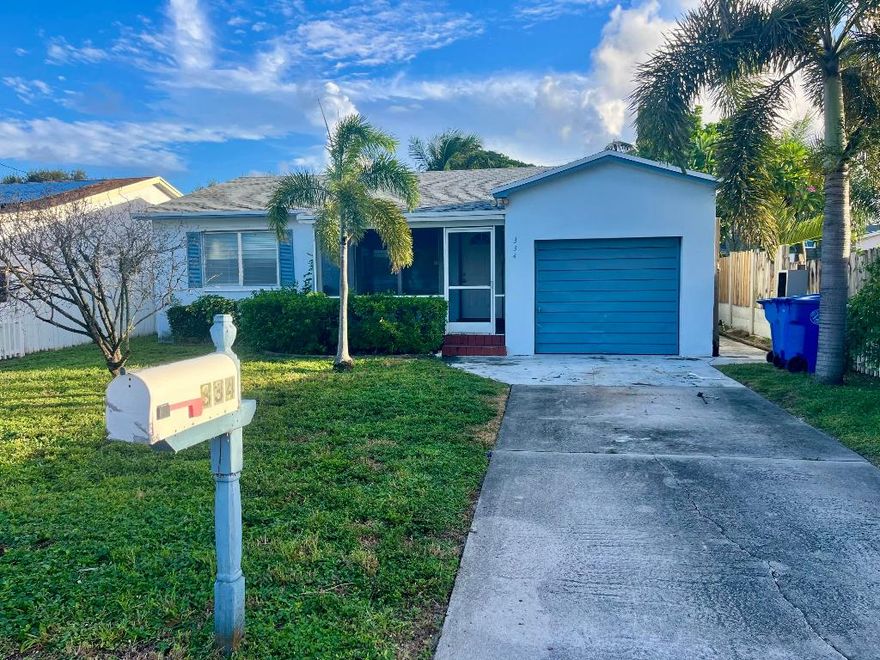 Welcome to this charming coastal home in the heart of Lantana, just minutes from the beach. Featuring 2 spacious bedrooms plus a versatile studio apartment in the garage complete with its own full bath and sink, this property offers comfort and flexibility for guests, extended family, or rental income. The home boasts beautiful wood floors throughout, a newer roof for peace of mind, and a bright, inviting layout. Step outside to enjoy a private yard with both front and back patios—perfect for relaxing in the sea breeze or entertaining outdoors. Nestled in a desirable neighborhood, this home combines coastal charm with modern convenience.