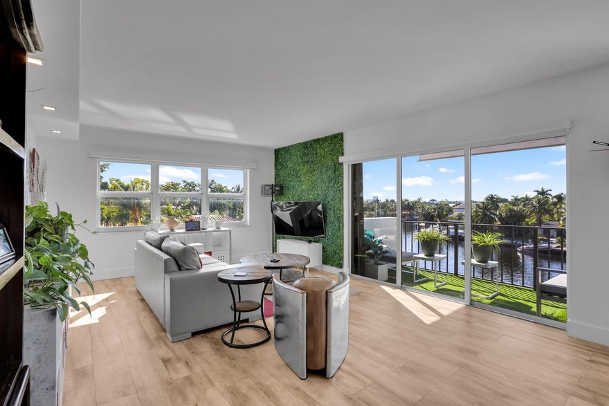 ***WOW.. LOCATED IN BAYVIEW SCHOOL DISTRICT!!! ****
Enjoy breathtaking sunset views each evening overlooking the Fort Lauderdale skyline and calming boat traffic along the river. This bright southern corner, turnkey 2-bed/2-bath residence features a beautifully updated open layout, modern cabinetry, beautiful tile flooring, High grade Dekton-style counters, updated appliances, and sleek electronic shades throughout. This rare grandfather in unit has a full-size washer and dryer. Some gorgeous furnishings are negotiable. Simply move in and start enjoying the waterfront lifestyle. Welcome to Paradise.