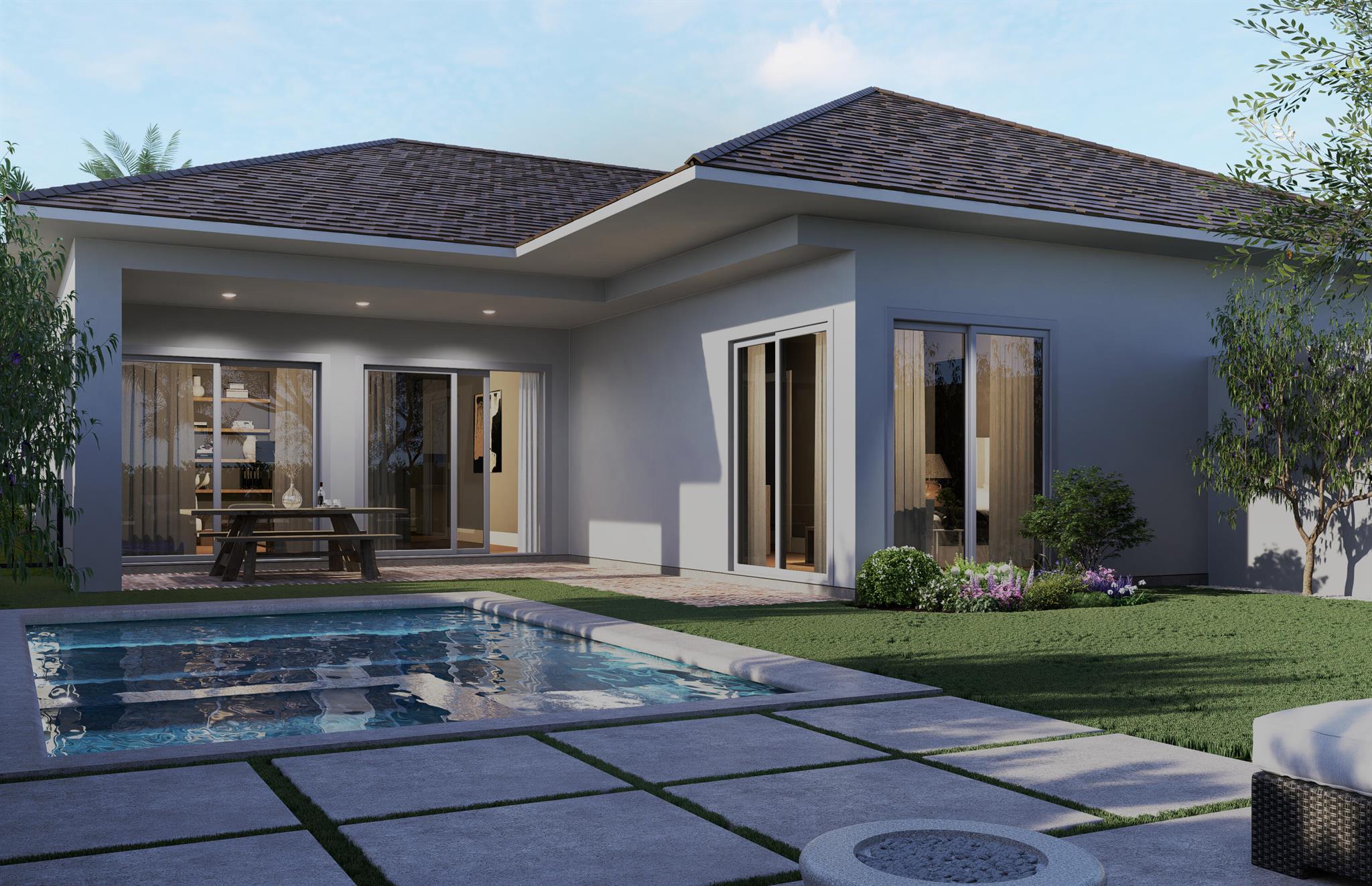This fully renovated, completely turnkey property located in the highly desirable Shady Oaks neighborhood of Palm Beach Polo is a gem not to be missed. Set to be completed by mid October 2023. There's a master suite with featured bathroom, 2 further bedrooms and bathrooms. A stunning kitchen with high end appliances, the perfect balance between cosy and modern complete with smart home features. Complimented by a new pool and spa, new roof and hurricane windows all backing onto the tranquility of the preserve.