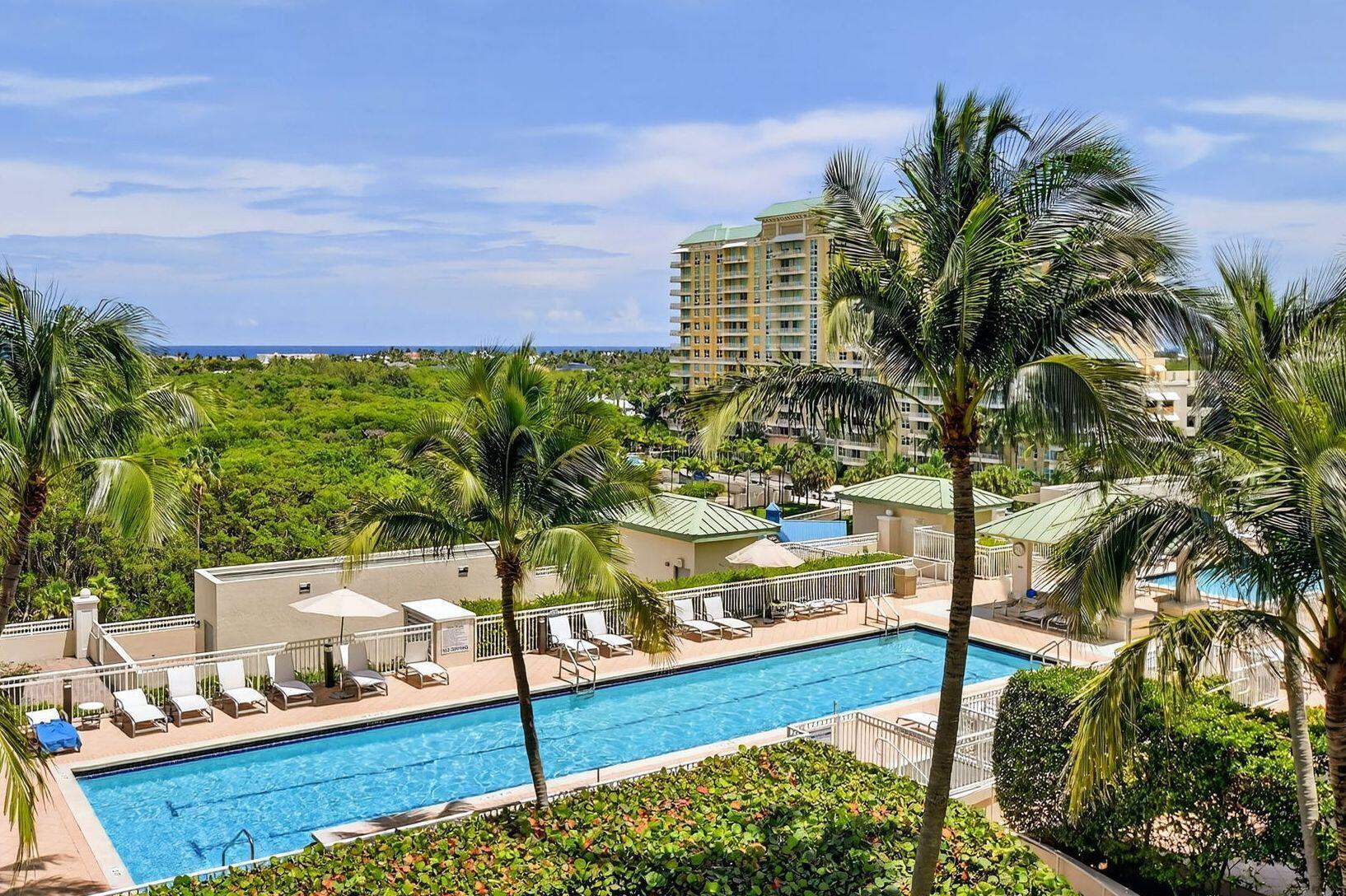 EXPERIENCE THE SERENITY OF THIS DIRECT EAST FACING OCEAN AND POOL VIEW GEM. From spectacular sunrises to watching family and friends enjoy fun in the sun at one of the two community pools, this condo-home puts you front row center for it all. This 2BR/2BA with dining area features tastefully updated baths with all new vanities, counters, mirrors, lighting, and floors vying for your attention. She delivers again with custom built *extra* closets in the living area and primary bedroom not available in other residences. Kitchen boasts granite counters and stainless appliances and the pool-front ocean view balcony is the cherry on top. Residents enjoy access to resort-style amenities, two pools, fitness center, steam/sauna, and valet. Popular area, walk to waterfront dining/activities