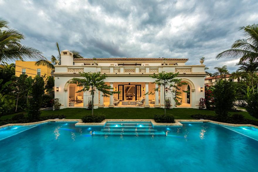 Stunning Transitional Mediterranean style new construction in highly desired Ocean block of Atlantic Avenue. Convenient in-town location. This beautiful 5 BR, 5 BA & 1 HBA home offers a modern-day floor plan with a transitional aesthetic & charm. This thoughtfully designed home exhibits exceptional architectural balance & flow throughout. Designed by Portuondo-Perotti & developed by Todd Michael Glaser with beautifully curated garden & hardscape plans by Nievera Williams. This magnificent property captures the ease & elegance of the Palm Beach lifestyle. Hi-Elevation: 8.98 NAVD. Completion January 2020.