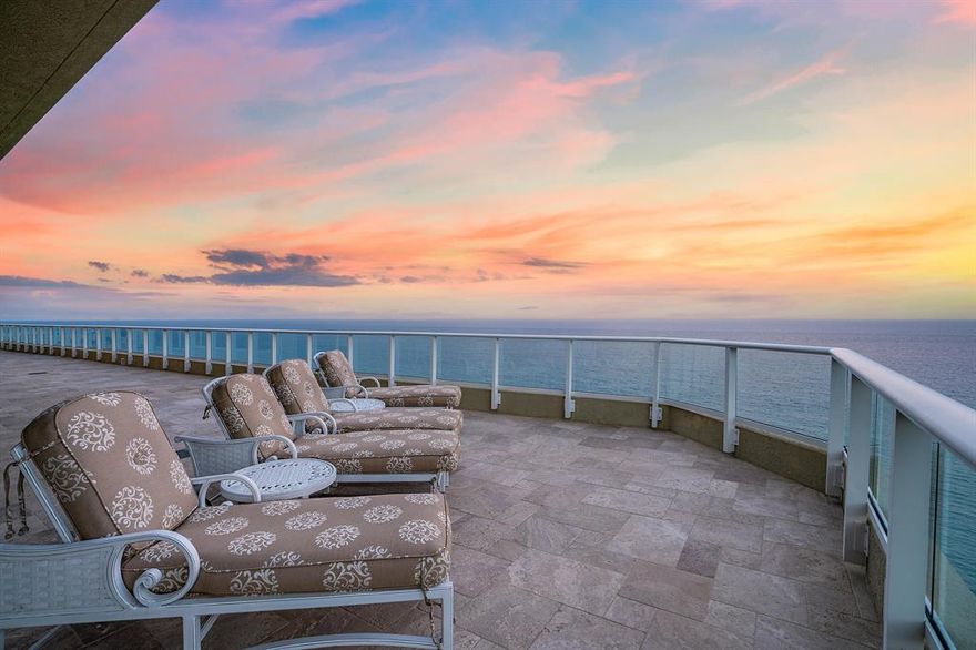 Penthouse featuring nearly 8,000 sq. ft. living space with Incredible Direct Ocean and Intracoastal Views from Every Room!  Expansive Wrap-Around Terraces to take-in the Ocean Sunrise and Stunning Sunsets from this Paradise in the Sky! This spectacular residence features 5 bedrooms, media room great for entertaining, a private study, butler's pantry, outdoor summer kitchen and a chef-inspired gourmet kitchen; designed with European-style cabinetry, granite counter tops, top of-the-line stainless steel appliances including a sub zero refrigerator/freezer, Miele double wall ovens w/steamer & warming drawer, a built-in espresso machine, 5 burner Wolf gas cook top & microwave. Enjoy a large center island to for casual dining surrounded by ocean views from your eat-in kitchen. See Supplement... Supplement...
