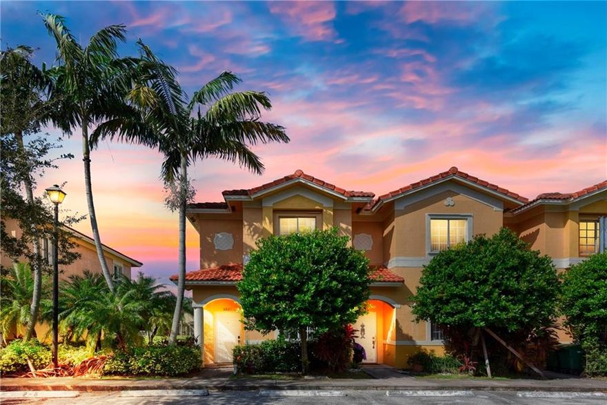 Welcome home! 2 bed, 2 - 1/2 bath townhome corner unit on the lake. Spacious & bright combination dining & living room makes entertaining a breeze. Kitchen features a breakfast area, pantry, & snack counter! Two large master suites await upstairs each providing full bathrooms, spacious walk-in closets & lake view. Laundry area is on the second floor for your convenience. First floor features storage area under the stairs, as well as a utility closet on the patio. Located near the Sawgrass expressway, Sawgrass Mills Mall, Publix, restaurants, and upcoming downtown Tamarac. Low maintenance, rentals allowed, large pets ok & plenty of parking!