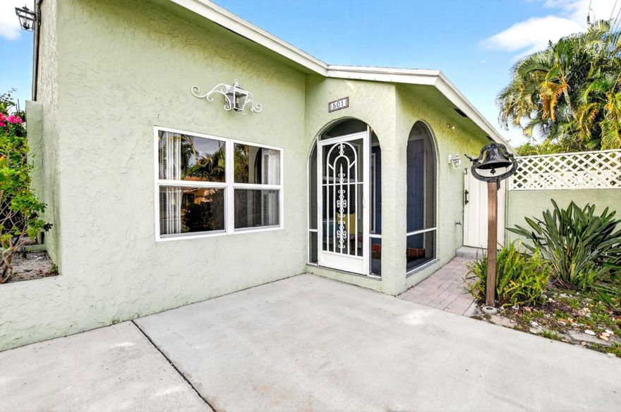 East Boca Raton- Boca Vista NO HOA! Investor-friendly-rent right away! Corner lot - open floor plan - 3 bed/ 2 bath + flex room / home office. Major upgrades include NEW roof (2018), A/C (2017), electrical panel (2021), water heater (2018), and all-NEW hurricane impact windows and doors. Newer washer/dryer, dishwasher, and refrigerator. Classic parquet and real wood floors! Fully fenced backyard recently fully transformed into a private oasis with NEW screened patio, brick pavers and all new tropical landscaping for total privacy. A rated schools, walk to Boca Raton’s new North Park development and the exciting new Boca Paddle - luxury racquet sports destination complex. Bike to the beach - just minutes to Downtown Boca Raton and Downtown Delray Beach. Ideal for end users or investors!