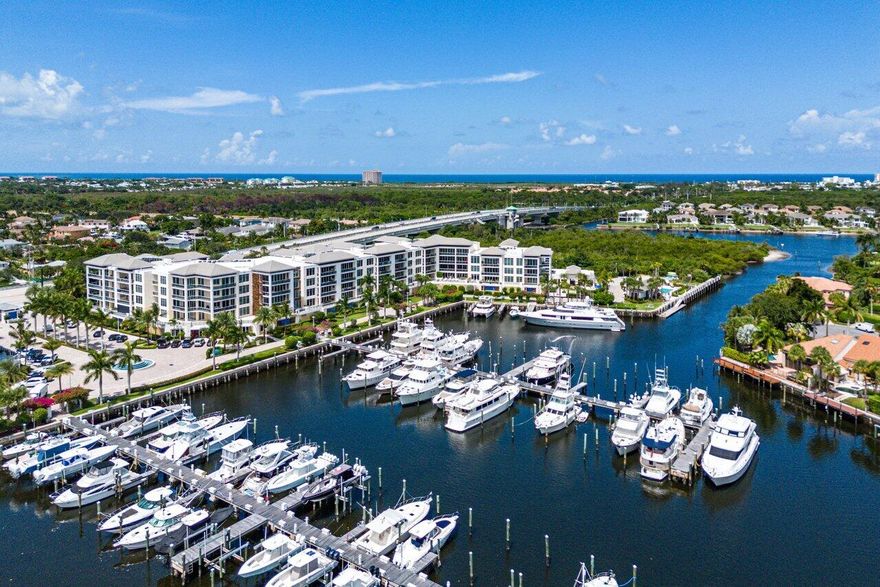 This PERFECT 3 bedroom, 3.5 bath + den Azure condo overlooking the stunning Marina is elegantly furnished including artwork, accessories, kitchenware and linens. Extraordinary attention to details include porcelain flooring, built-in cabinetry, quartz waterfall countertops, sophisticated lighting fixtures, designer wallpapers, custom electronic window treatments and a gourmet kitchen with Thermador appliances. Natural light flows in from floor to ceiling impact doors and windows that open to a covered summer kitchen and a large terrace offering stunning marina and water views. Azure amenities include individual elevator entry, private garages, 24/7 security, extensive concierge services, resident club rooms, a fitness center and spa, two resort pools and direct ocean access for boaters Located in Palm Beach Gardens close to I-95 and Florida's Turnpike, Azure is just minutes from the airport, commercial office centers, the beach, fine shopping and dining and all the cultural and recreational venues the Palm Beaches offer.