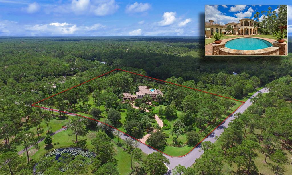 Magnificent Compound On Five Acres...No Worries Of Social Distancing Here! Five Impeccable Landscape Acres! As You Enter Through The Iron Gates Onto The Old Chicago Brick Driveway You Cannot Help But Appreciate The Landscaping That Has Taken Years To Establish And Groom. Approaching The Front Of The Home You Get A Sense That No Expense Was Spared In Creating This Slice Of Paradise!Nestled Just Slightly West Of PGA Blvd. You Will Find This Quiet And Tranquil Community That Few Have Found...Caloosa Is Palm Beach County's Best Keep Secret!! Custom Built By A Builder As His Personal Home. The Attention To Detail Shows Through Out! Cement Block Home With Foamed Filled On Both Floors For Noise Absorbing And Energy Efficiency. Impact Windows And Doors Plus Generator! Please See Supplement