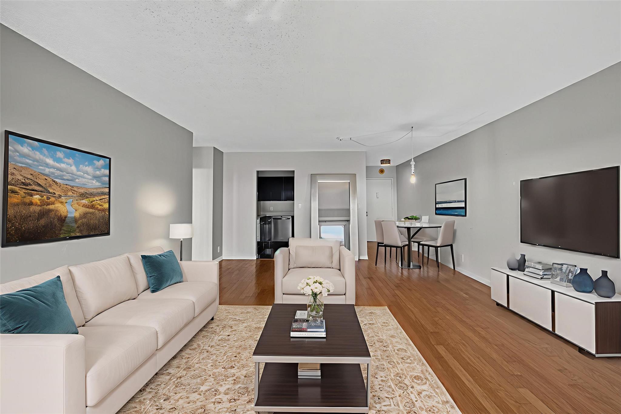 Rent this beautifully updated 1-bedroom condo features real hardwood floors, a modern kitchen, a tiled bath & a newer A/C making it the ideal sanctuary. Imagine sipping your morning coffee on your private balcony overlooking the downtown skyline. Location is everything & this Runaway Bay condo boasts a prime spot close to schools, pristine beaches, shopping centers, delightful dining options, the airport, & highways for effortless commuting. Enjoy a vibrant community with top-notch amenities including a heated pool, a tennis court, assigned covered parking, shuffleboard and a gym to cater to your active lifestyle. A living experience that combines serenity and convenience at Runaway Bay today! Schedule a viewing now—your new home is just around the corner!