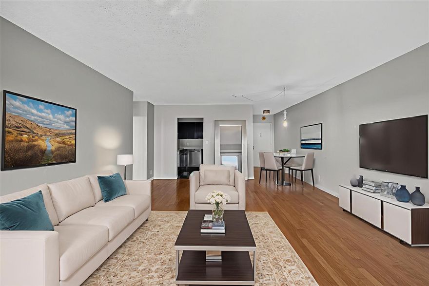 Rent this beautifully updated 1-bedroom condo features real hardwood floors, a modern kitchen, a tiled bath & a newer A/C making it the ideal sanctuary. Imagine sipping your morning coffee on your private balcony overlooking the downtown skyline. Location is everything & this Runaway Bay condo boasts a prime spot close to schools, pristine beaches, shopping centers, delightful dining options, the airport, & highways for effortless commuting. Enjoy a vibrant community with top-notch amenities including a heated pool, a tennis court, assigned covered parking, shuffleboard and a gym to cater to your active lifestyle. A living experience that combines serenity and convenience at Runaway Bay today! Schedule a viewing now—your new home is just around the corner!