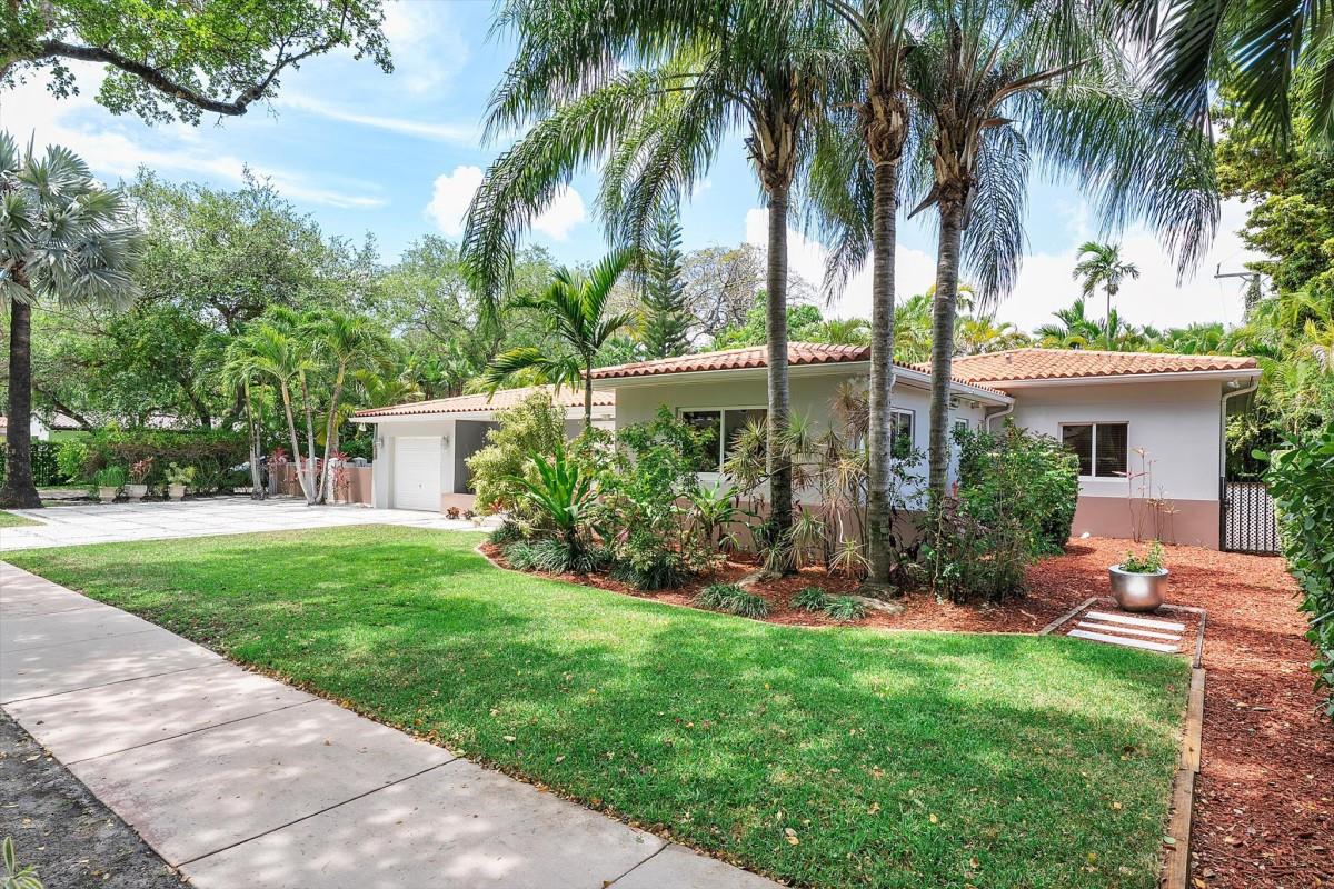 Welcome to Key West Oasis in beautiful prestigious Coral Gables. Home is on an oversized corner lot fenced with lush landscaping providing privacy & tranquility. Backyard is entertainment designed with large deck & Key West "piscinita", large patio with wet bar & TV space, sun bathe area, private beach & Zen spot filled with shade. Natural light embraces home & flows easily to enjoy 4 large bedrooms, 2.5 bathrooms, large family room, dining room & kitchen. Your dream home, waiting to embrace you & family.