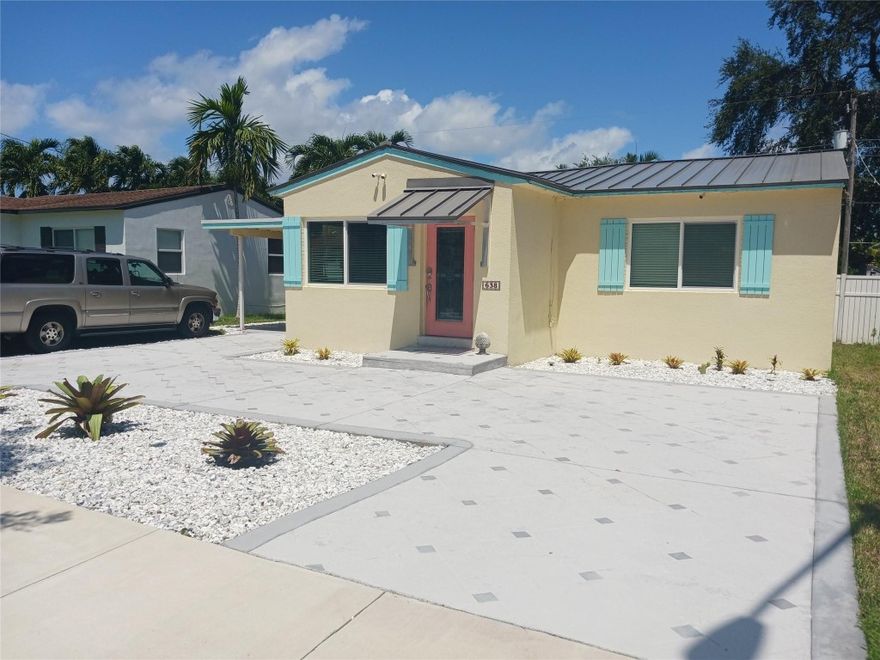 Fully renovated home, with an additional room for a 3rd bedroom and bathroom, office, workout room, etc. The house has been operating as an Airbnb and bringing in a great income!  Close to the beach, Aventura Hospital, Aventura Mall, Gulfstream Park, Brightline Railway, and centrally located to so much more. Recent renovations include a new metal roof, new AC, a remodeled kitchen with new appliances, a remodeled bathroom, a new paved driveway, and hurricane-impact windows. The exterior and interior have also been freshly painted.