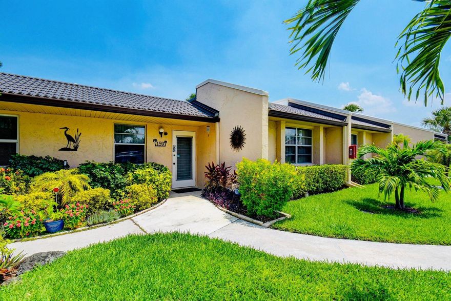 LOCATION! When it comes to finding real estate, the most significant consideration is the location of the property. This cozy villa in quite and beautiful 55+ community near the World famous Hippocrates Wellness Institute features two bedrooms, two bathrooms, and stunning lake and garden view from patio thanks to its big windows. It is located in the center of everything, near to Palm Beach International Airport, and has easy access to Florida Turnpike, Interstate I-95 and ocean a short drive away as well. Ceramic tile flooring in the light color make the space feel even more spacious. The master bedroom complete with walk-in closet. Residents have access to a wide variety of amenities, including a fitness center, clubhouse, heated pool & spa hot tub, tennis, billiard, cafe & e.t.c.