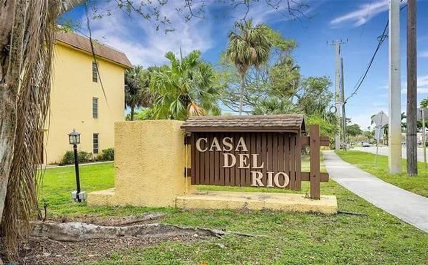 1-bedroom, 1-bath condo with a den and screened porch. The screened patio offers serene views of the canal and treed area west of Casa Del Rio. The den features French doors and a full-wall shelved closet, providing ample storage. The community amenities include a clubhouse, pool, and tennis courts. Enjoy a quick bike ride to the beach in less than 20 minutes. Conveniently located near FAU, El Rio Trail, Glades Road shopping, the beach, Tri-Rail, and I-95.