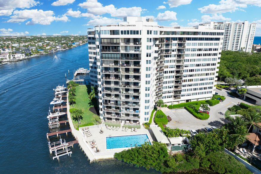 Welcome to effortless coastal elegance in this exceptional 3-bedroom, 2.5-bath waterfront condo in gorgeous Highland Beach, Florida. Completely renovated and reconfigured in 2022—down to the studs, this residence offers a thoughtfully redesigned floor plan that is both highly functional and strikingly contemporary. 

This desirable corner condo is flooded with natural light and showcases breathtaking views of both the Intracoastal Waterway and the Atlantic Ocean. Enjoy peace of mind with hurricane impact windows and sliders  and the convenience of deeded beach access just steps away.

The gourmet kitchen is a showpiece, featuring sleek quartz countertops, all-new high-end appliances, and a clean, modern aesthetic perfect for entertaining. (continued in more) Skim-coated ceilings enhance the contemporary feel, while highest-quality porcelain flooring flows seamlessly throughout the home.

The European custom-designed bathrooms deliver spa-like sophistication. Interior doors have been replaced, with the addition of multiple pocket doors to maximize space and functionality. Handcrafted contemporary built-ins create a stylish office/third bedroom combination, ideal for today's flexible lifestyle. Located in a waterfront community offering amenities for relaxed coastal living, this move-in-ready condo is a rare opportunity to own a fully transformed residence in one of South Florida's most desirable beachfront towns.

Luxury. Views. Design. Location. This Highland Beach condo truly has it all.