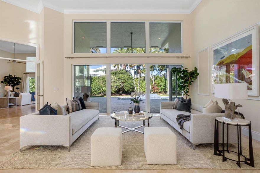 SHOWINGS BEGIN SUNDAY 12PM 5 Bedroom/5 Bath UPDATED residence is situated in coveted LES JARDINS which is w/i 5 mins of Pine Crest and Saint Andrews Schools and w/i the Spanish River Community High School district. A timeless OPEN FLOORPLAN, HIGH CEILINGS, EXTRAORDINARY NATURAL LIGHT and STORYBOOK GARDENS are the hallmarks of this charming property. Sited on an impressive .55 ACRE +/-, home was updated in 2015, including all-new kitchen and baths, marble flooring throughout the common areas, hardwood flooring in the 5 bedrooms, and complete impact windows and doors. Floor to ceiling windows & french doors grace the back of the home offering expansive views of the pool & mature gardens. Les Jardins offers a 24-hour manned gate, 1/2 acre lots, 2 Tennis Courts & Clubhouse with fitness center