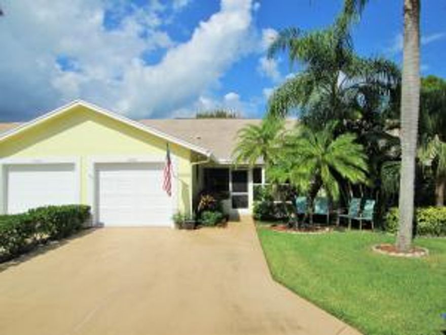 You will fall in love with this beautifully updated villa featuring 2 bedrooms, 2 baths and 1 car garage plus driveway to fit 2 cars. The owners have lovingly updated many items in the past 3 years including Custom window treatments, all new closet doors, entire house repainted, new garage shelving, new garage door opener, front yard landscaped, refrigerator and dishwasher replaced, new carpet in master bedroom, new screens on sliders, crown molding in office/Florida room, new light in dining area, upgraded kitchen faucet and new cupboard built in dining area left of sink. In addition; this home features wood laminate flooring in living area and office/Florida room. Ideally located on dead end street for sense of peace and quiet. All sizes approximate.