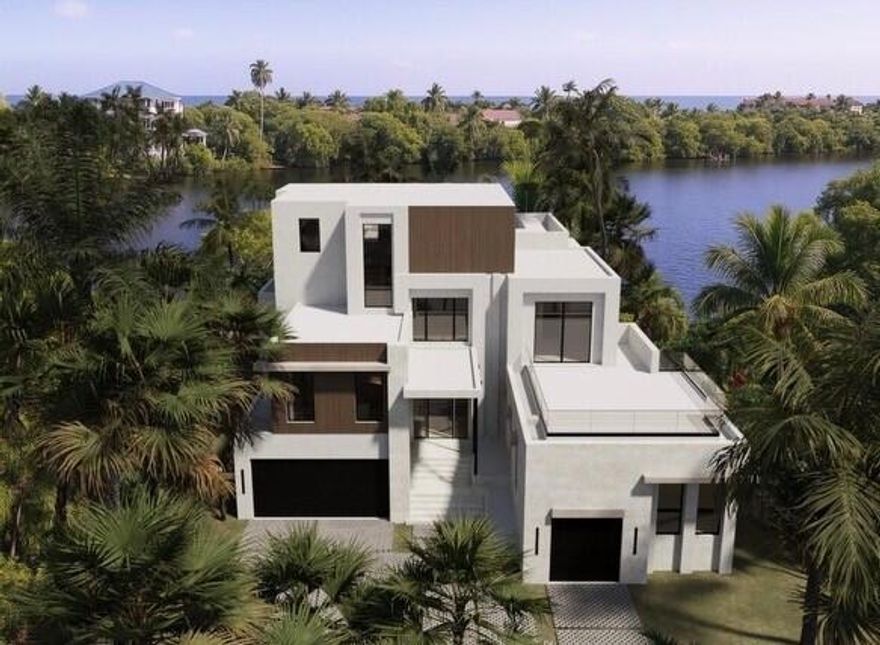 Nestled in one of South Florida's most exclusive neighborhoods, this extraordinary new estate on Hypoluxo Island offers unparalleled privacy, security, and sophistication. Situated on a street with just four homes, this gated residence boasts 85 feet of prime waterfrontage, presenting a rare opportunity to own a truly secluded retreat where luxury and exclusivity are paramount. Spanning over 8,160 square feet across three expansive levels, the home features five lavish bedroom suites, each a private sanctuary with custom finishes and spacious layouts. Additional highlights include a private gym, a dedicated study, and multiple living areas designed for both intimate gatherings and grand entertaining.For boating enthusiasts, the wide, deep-water dock accommodates up to a 75-foot vessel,