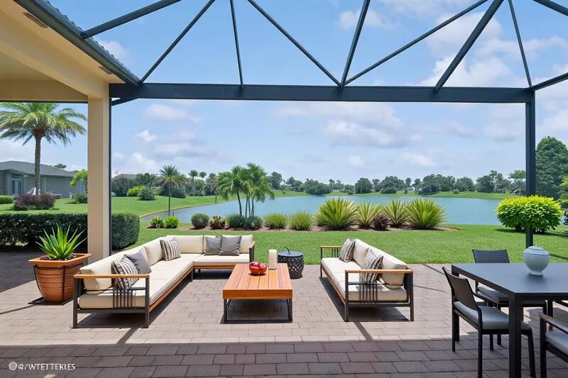 Nestled within the secured, resort-style gates of PGA Village Verano, this exceptional home spans approximately 3,244 sq ft and features 3 generous bedrooms plus a den, 3.5 baths, a formal living room, formal dining area, and a chef's kitchen--perfectly tailored for upscale Florida living with scenic water views. Formal living & dining areas frame gracious gatherings, with sweeping views and volume ceilings. A spacious chef's kitchen, appointed with premium countertops, large center island, stainless appliances, and walk-in pantry. Master suite retreat, offering veneers of natural light, dual vanities, deluxe shower, a soaking tub, and expansive closet space. Den / office ideal for working remotely or as a quiet reading space. Three and a half well-appointed bathrooms, includin