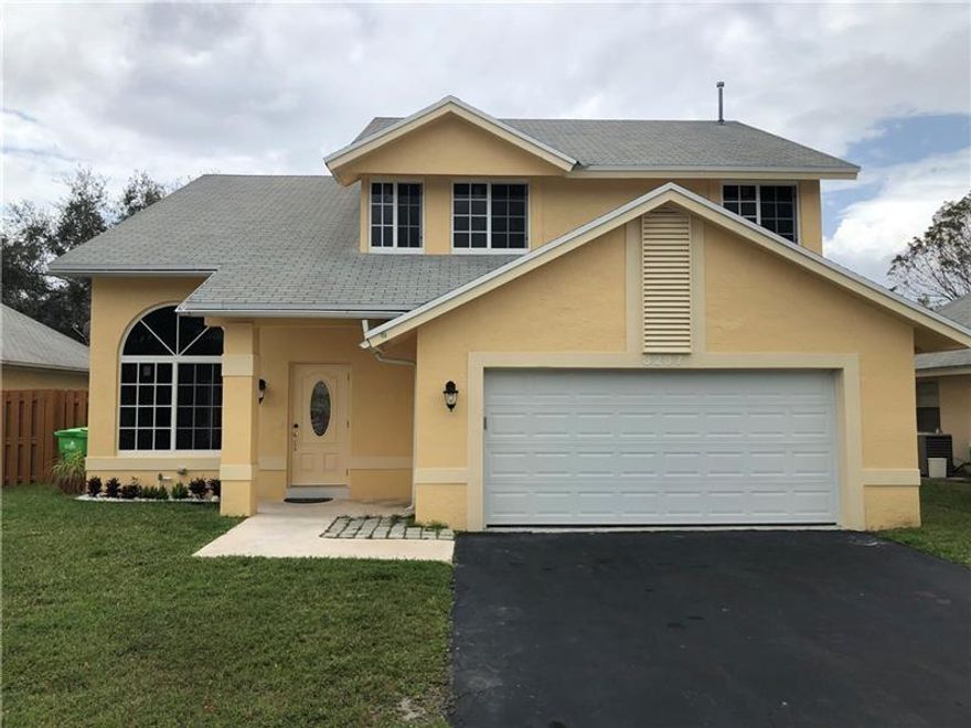 Fantastic move-in ready 4/2.5 single family home, in the highly coveted Sawgrass Estate community. Your private paved driveway leads to your two car garage with its recently installed hurricane impact door with an outdoor and an indoor keypad entry as well as two remotes. All the windows and the two sliding doors in your home are newly installed energy efficient hurricane impact privacy windows. Freshly painted inside and out. The entire first floor of your home has been tiled with newly installed 24”x24” porcelain tiles. The living room, kitchen, dining room were all fitted with white porcelain tiles, your two car garaged has cream porcelain tiles, and could serve as a second living room, play area for the kids or a social area for friends** TENENT OCCUPIDE SHOWINGS STARTS ON 6-25-22 **