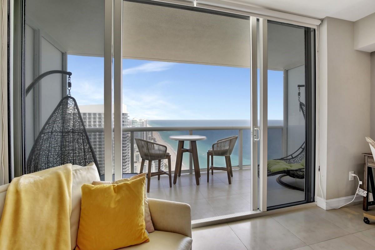 Breathtaking ocean views from this 46th floor apartment. Professionally decorated by interior designer. Upgraded appliances, SUB ZERO Refrigerator, granite kitchen counter top, marble bathroom, lots of closets. This exquisite unit offers large terrace. Amenities include state of the art fitness center, 3 resort style pools, full spa service spa, business center, conference rooms, billiard room, restaurant, 24 hr. valet, concierge, beach service, covered parking and 24 hr. security. Available now