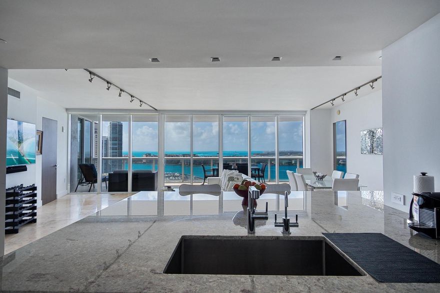 MURANO GRANDE AT PORTOFINO, HAS OCEAN, BAY AND CITY VIEWS WITH YEAR-ROUND BREEZES. SOUTH OF 5TH IN SOUTH BEACH IT IS A DESIRABLE LOCATION FOR "THE RICH AND FAMOUS"
THIS LINE IS RARELY AVAILABLE, 2 SPLIT 2 BEDROOMS SUITE, 2 FULL BATHROOMS, 1 ONE AND HALF BATH, MARBLE FLOORS, FLOOR TO CEILING WINDOWS, HIGH CEILINGS THROUGHT. ELECTRONIC SHADES AND BLACKOUTS, VERY BRIGHT, SPACIOUS, LARGE BALCONY WITH SOUTHWESTERN VIEWS TO THE MARINA.