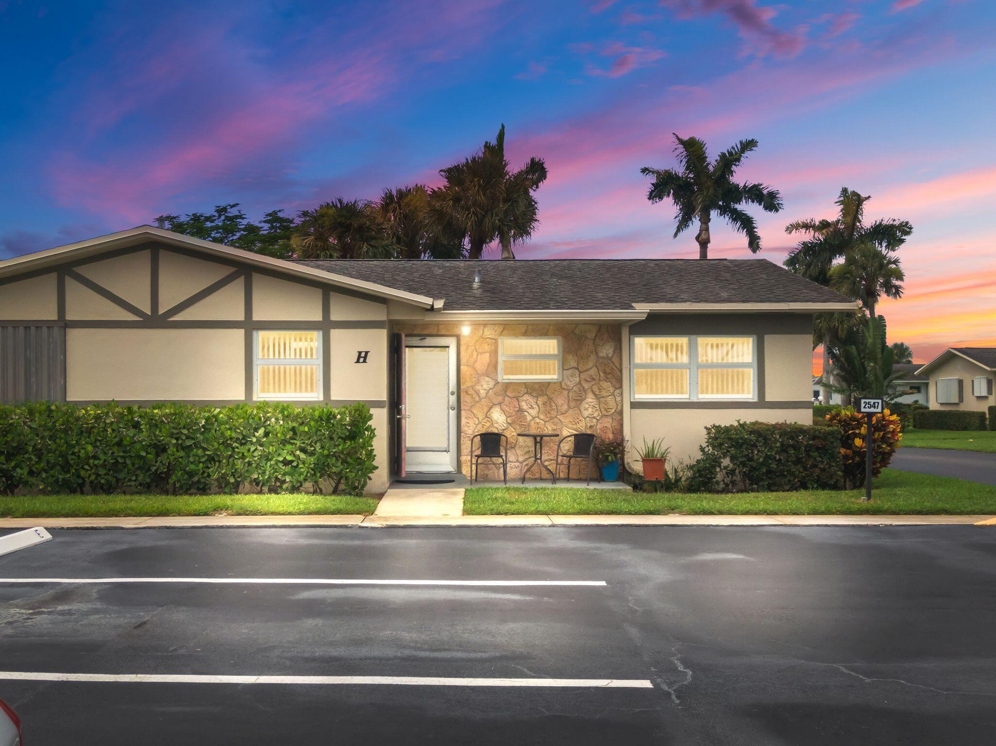 Charming 2-bedroom, 1-bath corner unit located in the sought-after 55+ community of Cresthaven. This well maintained home features a brand-new A/C unit, newer roof, and impact windows in the bedrooms and kitchen. Enjoy a bright, south-facing Florida room with extra storage. Just steps from the clubhouse offering resort-style amenities, including a heated pool, locker rooms, fitness center, billiards, card room, workshop, auditorium, and more. Low HOA dues include water and exterior maintenance. Conveniently located near the airport, major highways, top dining, beaches, and everything the Palm Beaches has to offer.