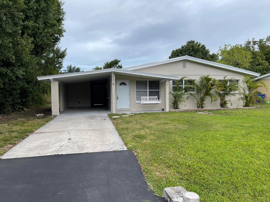 Pack your bags and move right in to this 3 bedroom 2 bath home.This home was updated in 2017 with a new kitchen with granite countertops, stainless steel appliances,ac and new roof. Freshly painted inside and out and paver patio. Close to shopping and beaches. Rm sizes are approx and subject to error.
