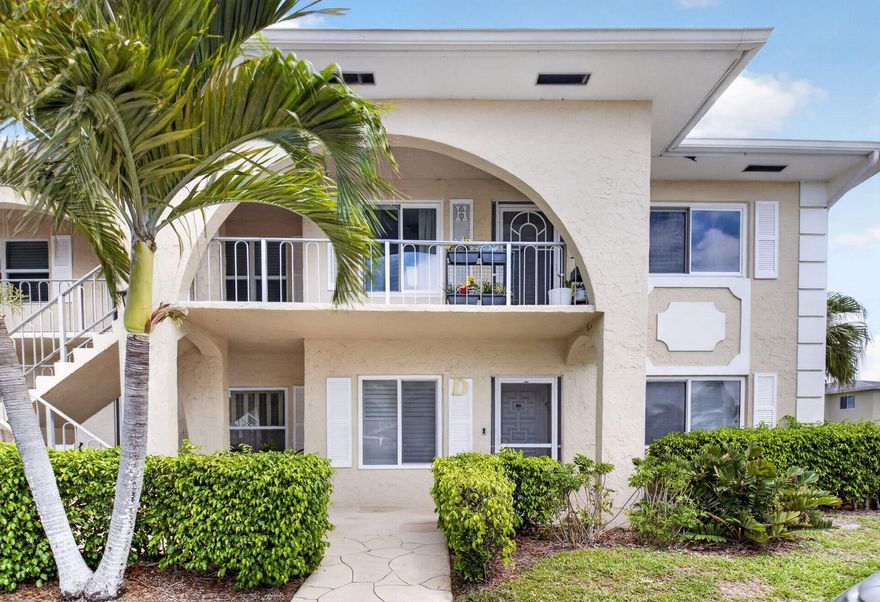 Welcome to this renovated condo in the vibrant 55 + community of Palm Greens. Some of the special features  are wide luxury plank vinyl floors throughout, impact and tinted hurricane proof windows, freshly painted interior, six inch baseboard molding, 4 year old appliances, spacious primary suite with walk in closet and bath tub, full size washer and dryer, beautiful front and back water views. This home is truly move in ready! The newly built clubhouse offers residents resort style amenities . Located in the heart of Delray Beach this wonderful community is minutes away from trendy E. Atlantic Avenue featuring pristine beaches, fine dining, shopping, entertainment and much more! Enjoy the Florida lifestyle in Palm Greens and the surrounding area.