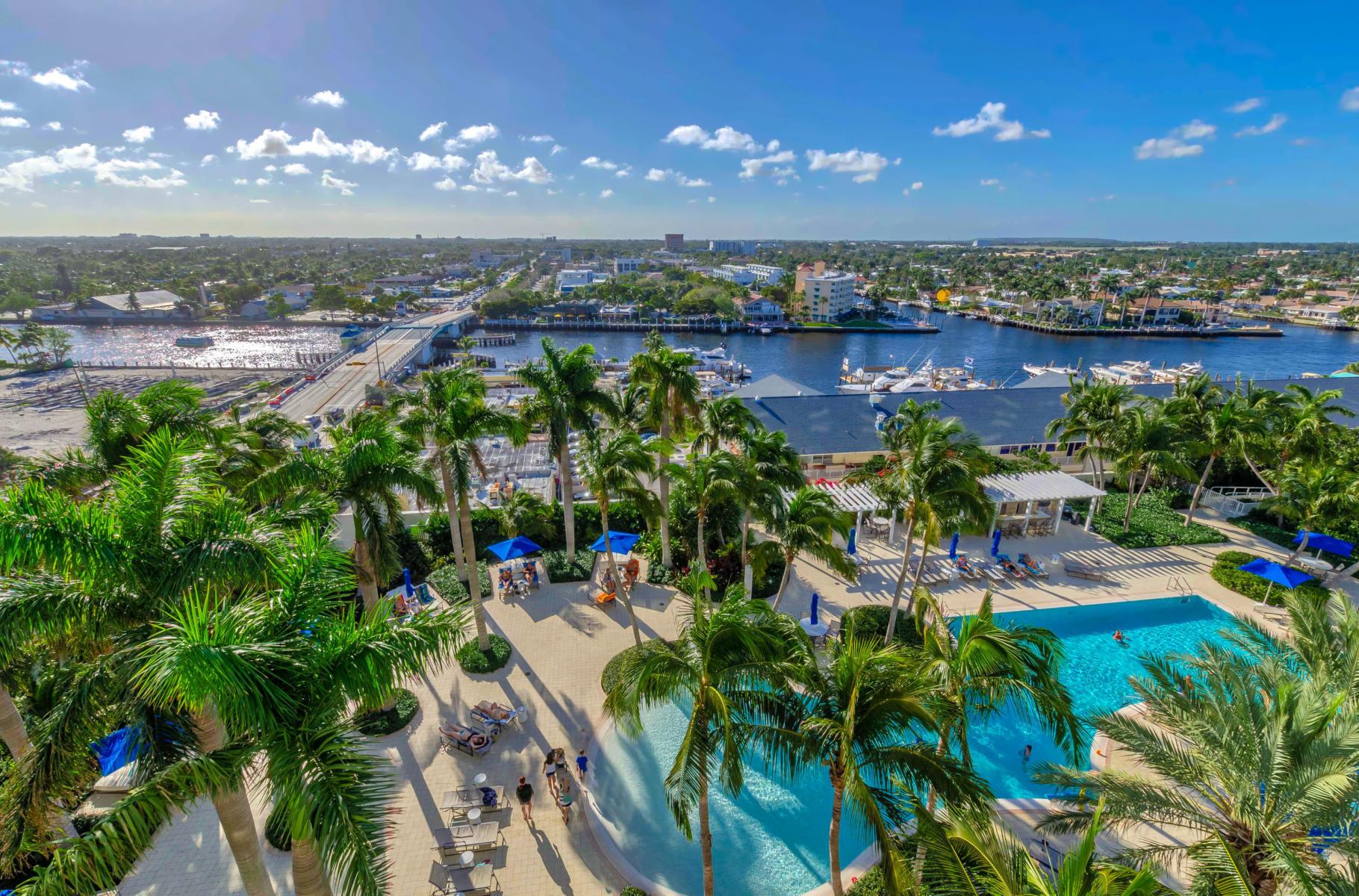 Welcome to the gorgeous Plaza at Oceanside! The top luxury condo in Pompano Beach and perfectly located just steps from the beach, marina, shopping and the booming restaurant scene. This immaculate 9th floor 2 bedroom 2 bathroom unit is light, bright and comes fully furnished. The residence features a spectacular panoramic intracoastal, pool and sunset view from the oversized terrace. The European designed kitchen features Poggenpohl cabinetry, granite countertops and Viking stainless steel appliances. The Plaza amenity package is extraordinary: huge resort-style heated free form pool, a News Cafe with complimentary continental breakfast, oceanview fitness center, billiard room, library, wine room, 2 tennis courts, summer kitchen, virtual golf and ocean view club room