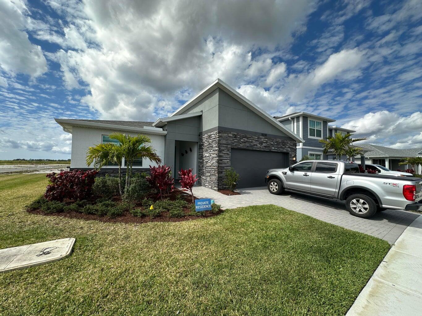 WELCOME HOME to Mattamy's NEWEST FAMILY COMMUNITY CADENCE!! Built in 2023 this barely lived in 4Bed, 3FULL Bath, 2 Car Garage features an open-concept design. The kitchen includes ample quartz counter tops, large island for entertaining, 42'' wood shaker cabinets & a substantial walk-in pantry. Stainless Steel appliance package with GAS range. Abundant natural light and nice finishes throughout. Special features include Impact Windows & Doors, 9' Ceilings, wood look tile floors, LED high hat lighting, and gas water heater. Washer & Dryer. Master ensuite with walk in closet, glass-enclosed shower & dual vanities. Oversized screen enclosed porch. FURNISHED OR UNFURNISHED!!! EXTERIOR HOT TUB, GRILL & TABLE included