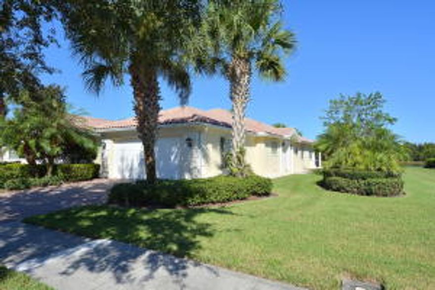 Glorious private waterfront DiVosta built Capri in much desired Retreat Community of Hobe Sound.  Home is a 2 BR 2 BA split floor plan with tile, wood, and carpet throughout.  Move in ready with furnishings negotiable.  New refrigerator and well maintained air conditioner. Room dimensions approximate.