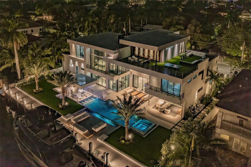 PRIME IDLEWYLD LOCATION WITH 120 FEET OF PROTECTED DOCKAGE 5 MINUTES TO PORT EVERGLADES! NEW CONSTRUCTION CONTEMPORARY MASTERPIECE WITH TWO OVERSIZED GARAGES FOR TOY LOVERS! LOADED IN MULTIPLE LISTING SERVICE FOR INFORMATIONAL PURPOSES.