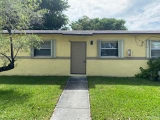 Attractive fully remodeled 2Beds, 1Bath apartment in Hallandale Beach. Unit C offers renovated bathroom with Bathtub, new kitchen, new appliances, new kitchen cabinets, convenient closets, newly installed indoor tile flooring.
Newer A/C unit, window shutters throughout, new LED lighting, freshly painted and small backyard with fruit tree. Two assigned parking per apartment.
Close to Elementary School, Ingalls Park, gas station and small shop.
Rent includes water, garbage removal and lawn care. No pets allowed. Landlord require renters insurance. Annual rental. Ready to move in.