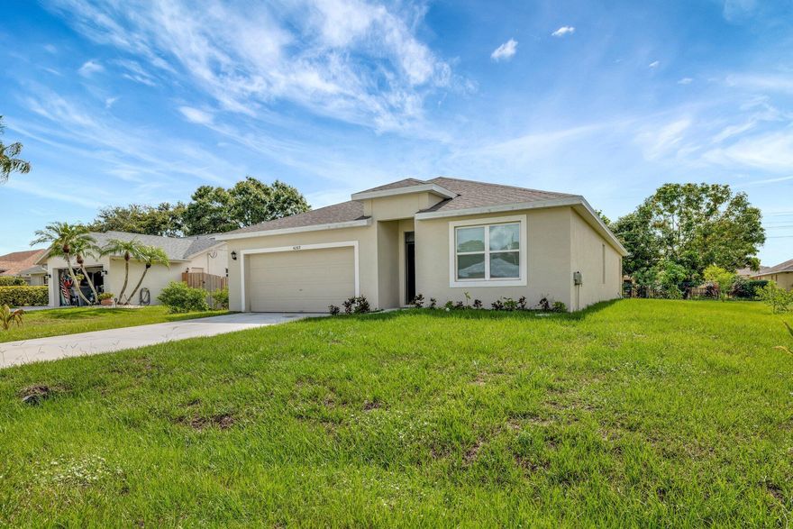 GREAT LOCATION!! NEW HOME READY, BUILT IN 2023 BY DR HORTON, TRADITIONAL CALI, 4 BEDROOMS, 2 BATHROOMS, 2CAR GARAGE, UNDER WARRANTY.HOME IS LOCATED ON A DESIRABLE NEIGHBORHOOD, CLOSE TO I 95 AND TURNPIKE. OPEN FLOOR PLAN, LARGE KITCHEN 36'' CABINETS, REFRIGERATOR, RANGE, MICROWAVE, DISHWASHER, WASHER / DRYER, LARGE AREA TO ENTERTAIN YOUR GUESTS. TILE , AND CARPET IN BEDROOMS, SMALL FRUIT TREES IN THE BACKYARD AND PLENTY ROOM FOR A POOL. GOING,GOING FAST!!!