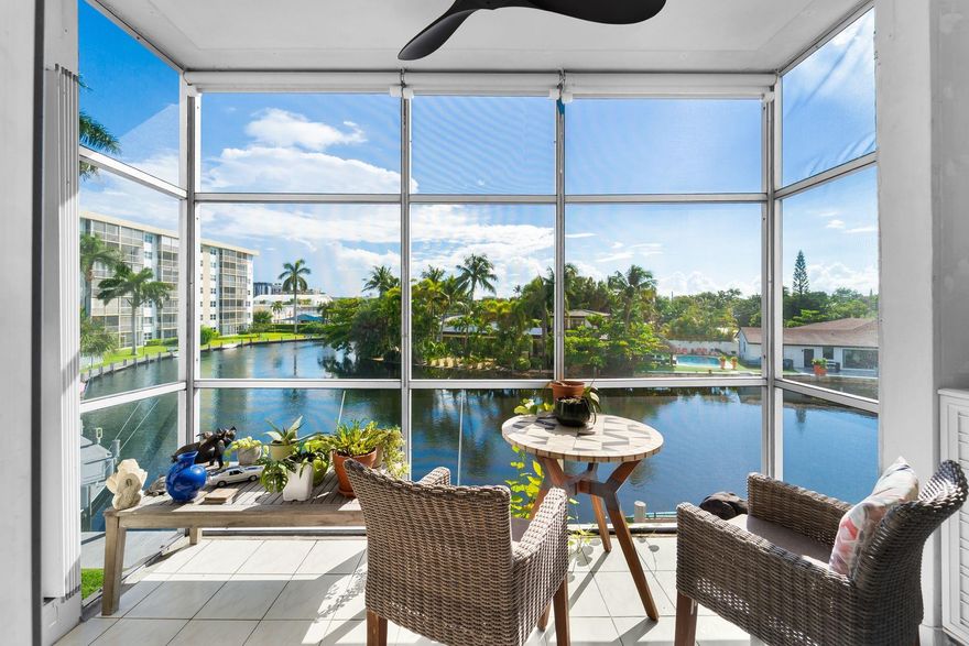 Discover Your Slice of Paradise at River Shores! Step into this Stunning & Updated 1-bed, 1-bath condo located in River Shores in Oakland Park. Wake up to tranquil canal views from a screened-in balcony, the perfect spot for morning coffee or evening relaxation. Inside, you’ll find a bright & airy layout with a beautifully remodeled kitchen & bathroom, walk-in closet, & accordion shutters. This pet-friendly condo also includes 1 assigned parking space & extra storage.  Plus, resort-style amenities—free dockage for boats (first come, first served), a heated pool , sauna, sundeck, tennis court, shuffleboard, gym, & clubhouse. HOA covers water, cable, internet. AND, you can rent right away! Perfectly situated. Minutes to Wilton Manors, the Beach, and more. Don't miss this GEM of a condo.
