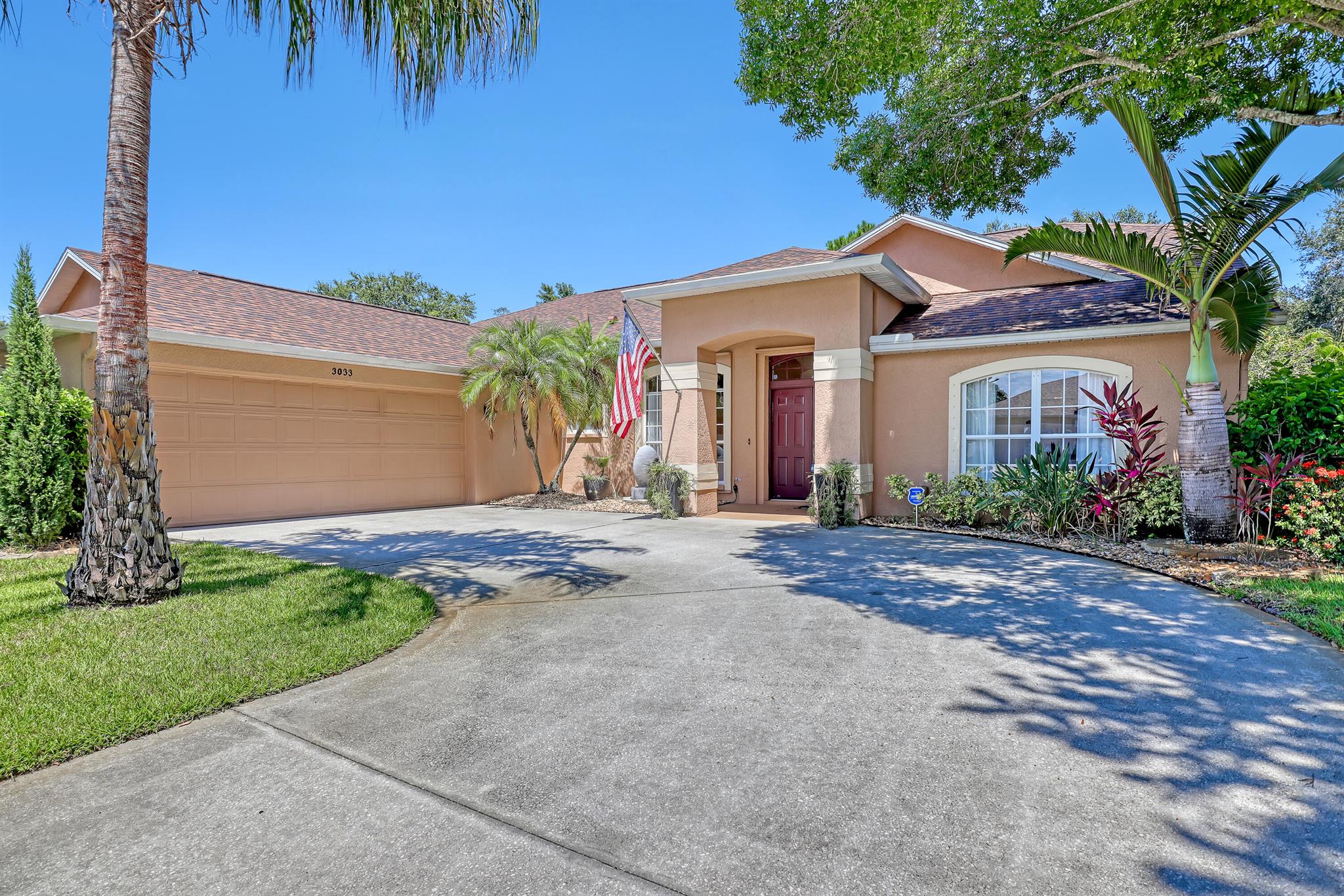LOTS OF ROOM TO LIVE, WORK AND PLAY! Nestled in a serene, tree-lined gated community. IDEALLY PRICED for new owners to add their own tasteful upgrades, yet MOVE IN READY as is, this 4-bedroom, 3-bath pool home plus a large bonus room offers exceptional space and versatility. Whether you need a home office, gym, media room, or guest suite, the extra room gives you the flexibility to make it your own--all while enjoying the perfect blend of luxury and functionality. Upon entry, you're greeted by an inviting open floor plan that seamlessly connects the formal living, formal dining area, with large windows that boasts of natural light, triple panel sliding doors showcasing the screened in saltwater pool/patio area w/ pool bath. The kitchen features granite countertops, menu planning desk/